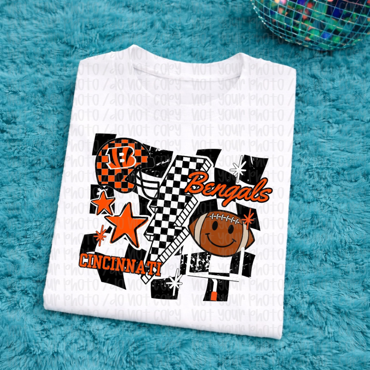 Bengals Checkered Adult Tee