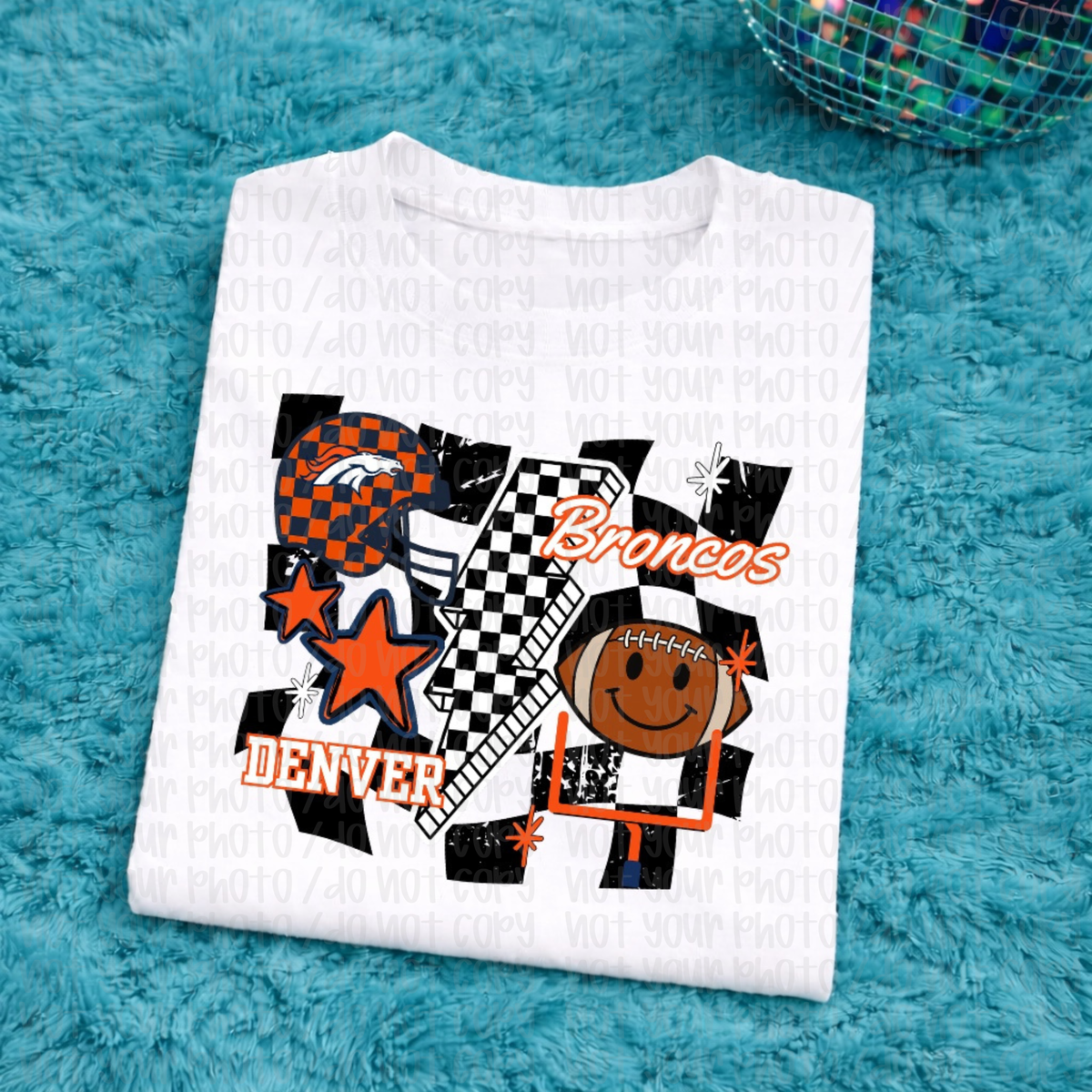 Broncos Checkered Adult Tee