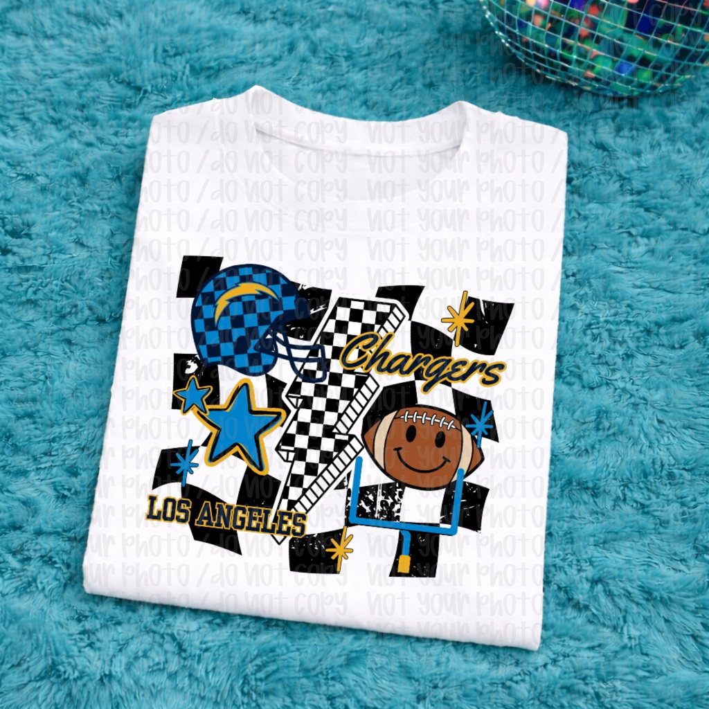 Chargers Checkered Child Tee