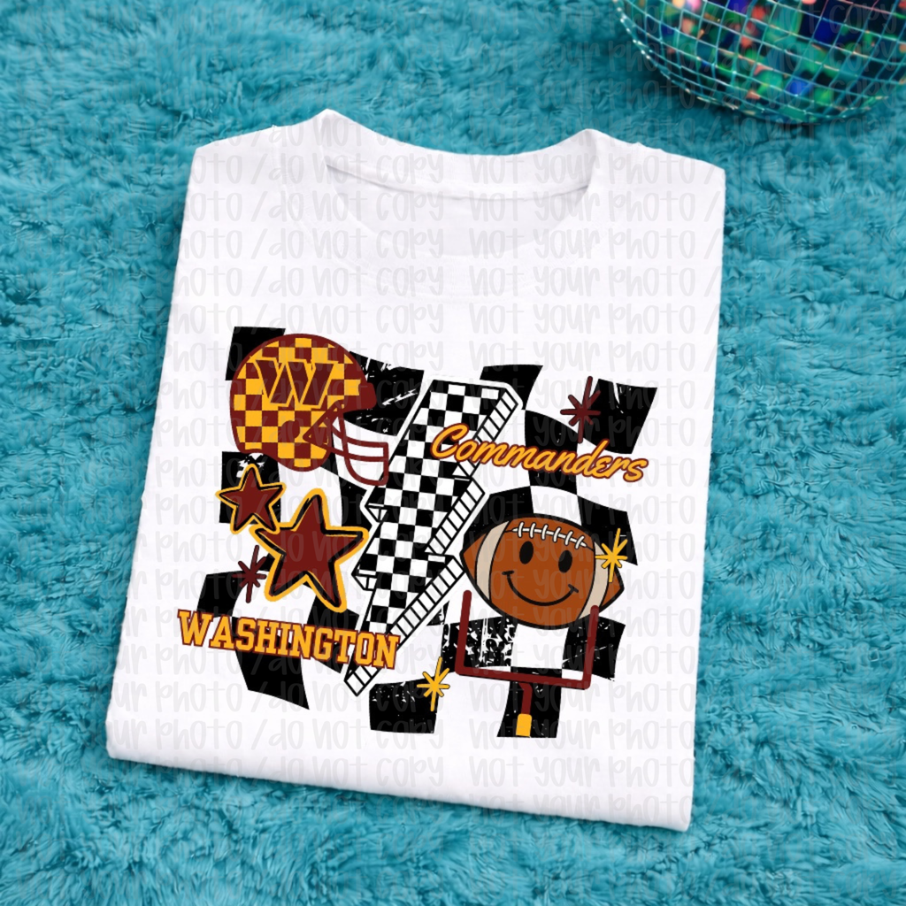 Commanders Checkered Adult Tee