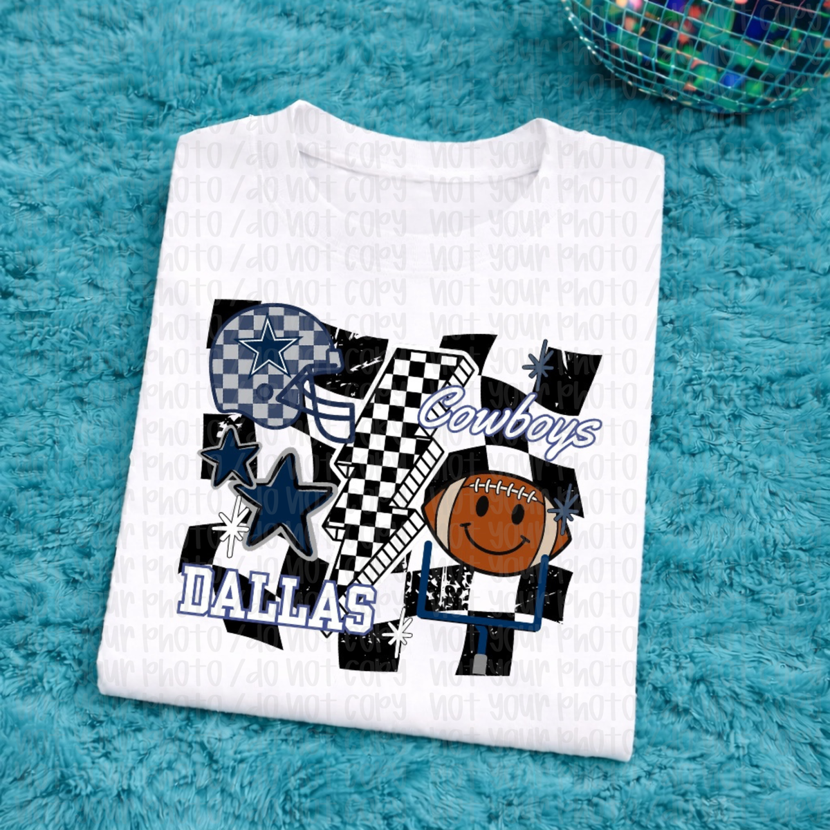 Cowboys Checkered Adult Tee
