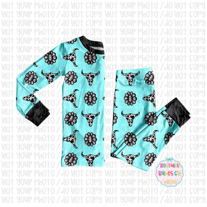 Turquoise and Tumbleweed Bamboo Pajamas