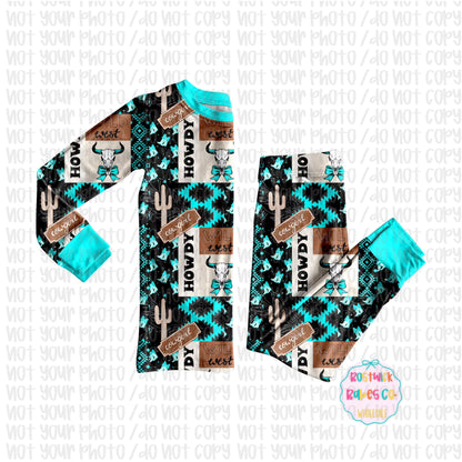 Turquoise and Tumbleweed Bamboo Pajamas