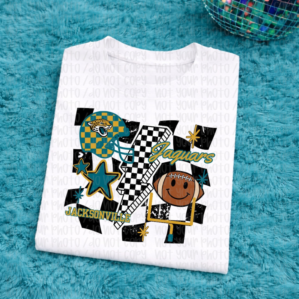 Jaguars Checkered Adult Tee