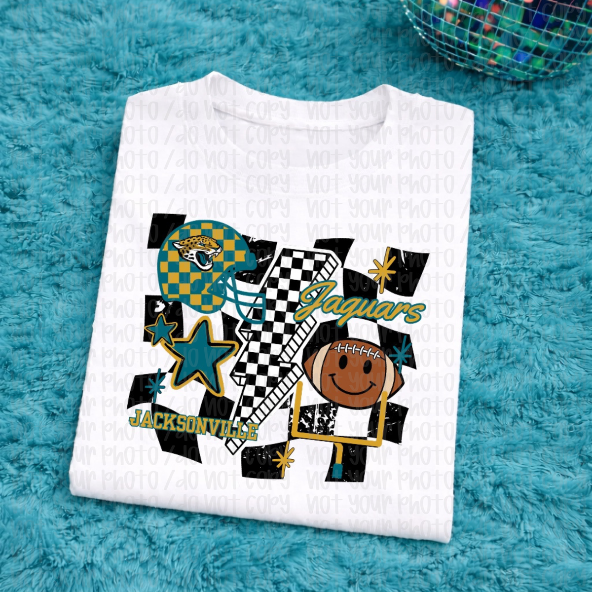 Jaguars Checkered Adult Tee