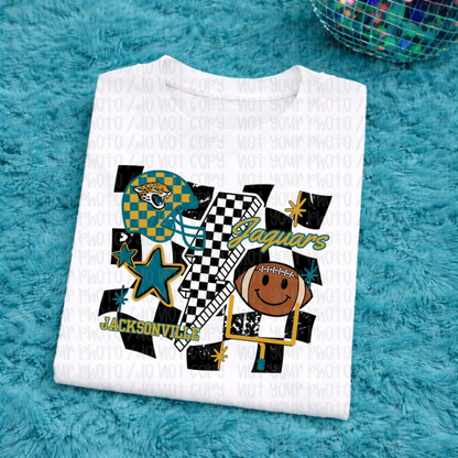 Jaguars Checkered Adult Tee