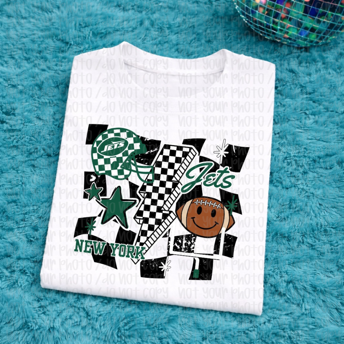 Jets Checkered Adult Tee