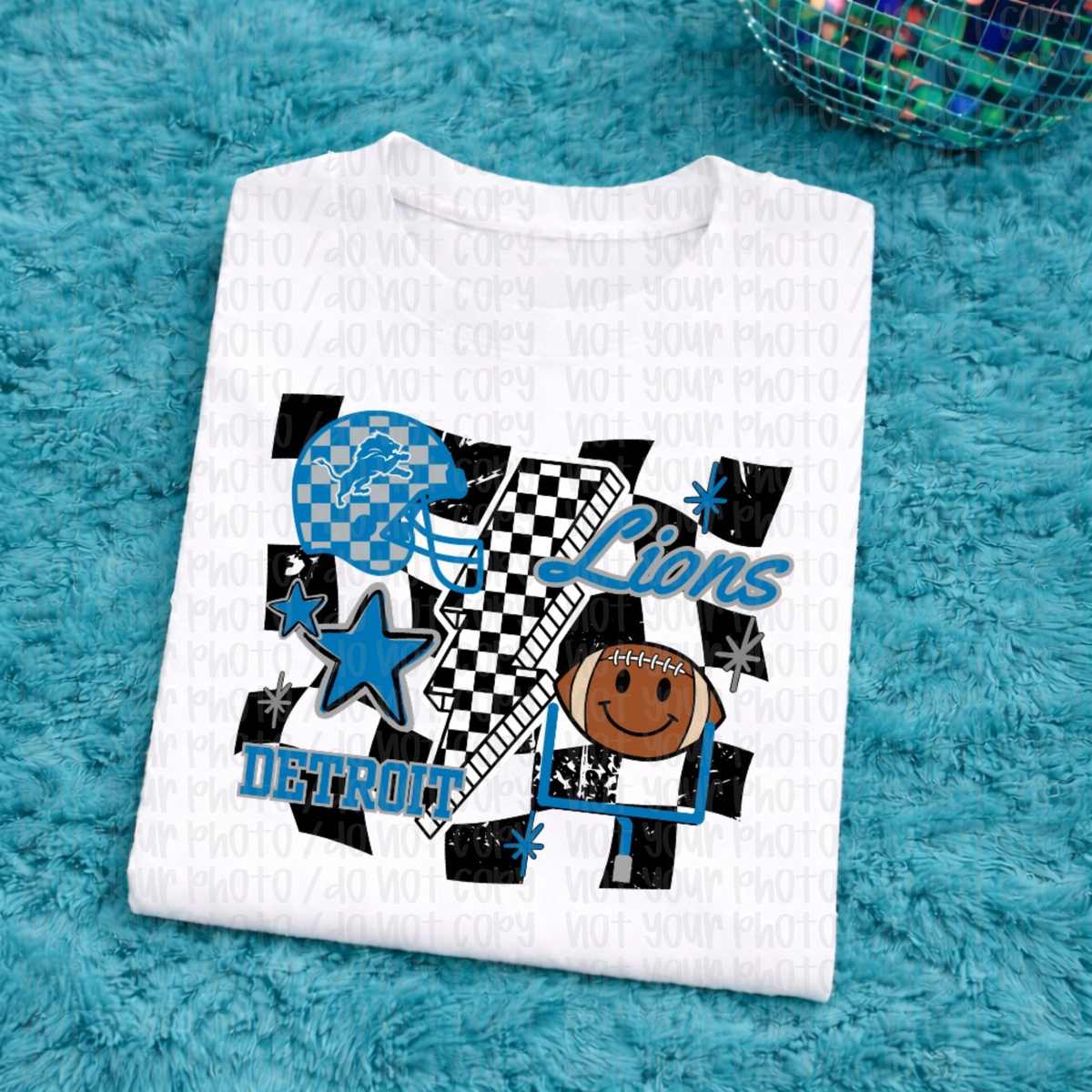 Lions Checkered Adult Tee