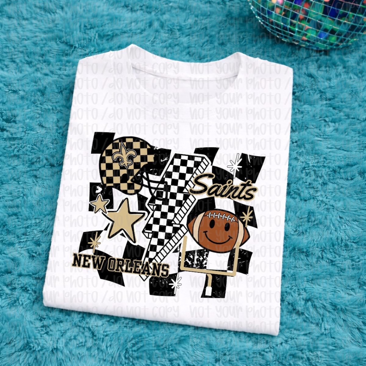 Saints Checkered Child Tee