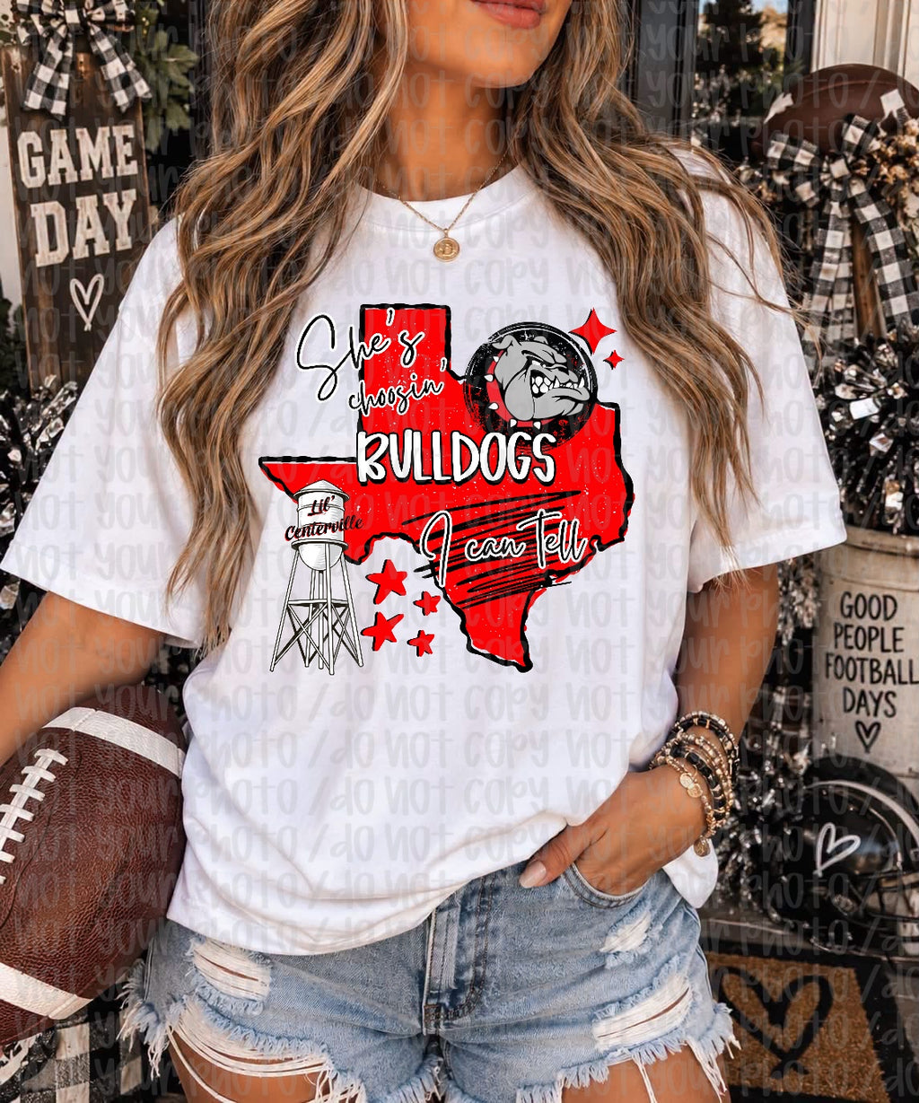 Shes Choosin Lil Centerville Bulldogs I Can Tell Adult Tee