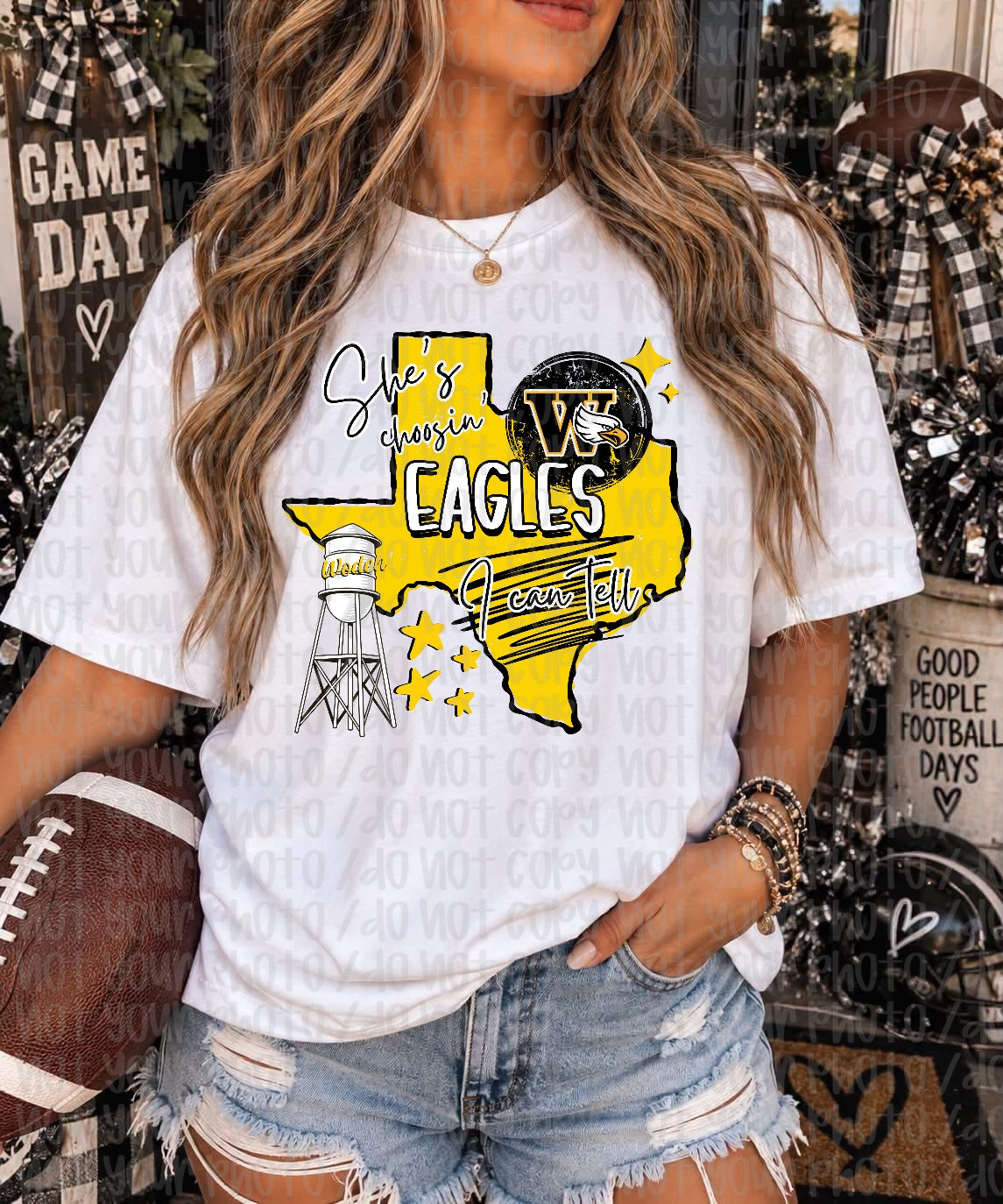 She's Choosin Woden Eagles I Can Tell School Logo Child Tee