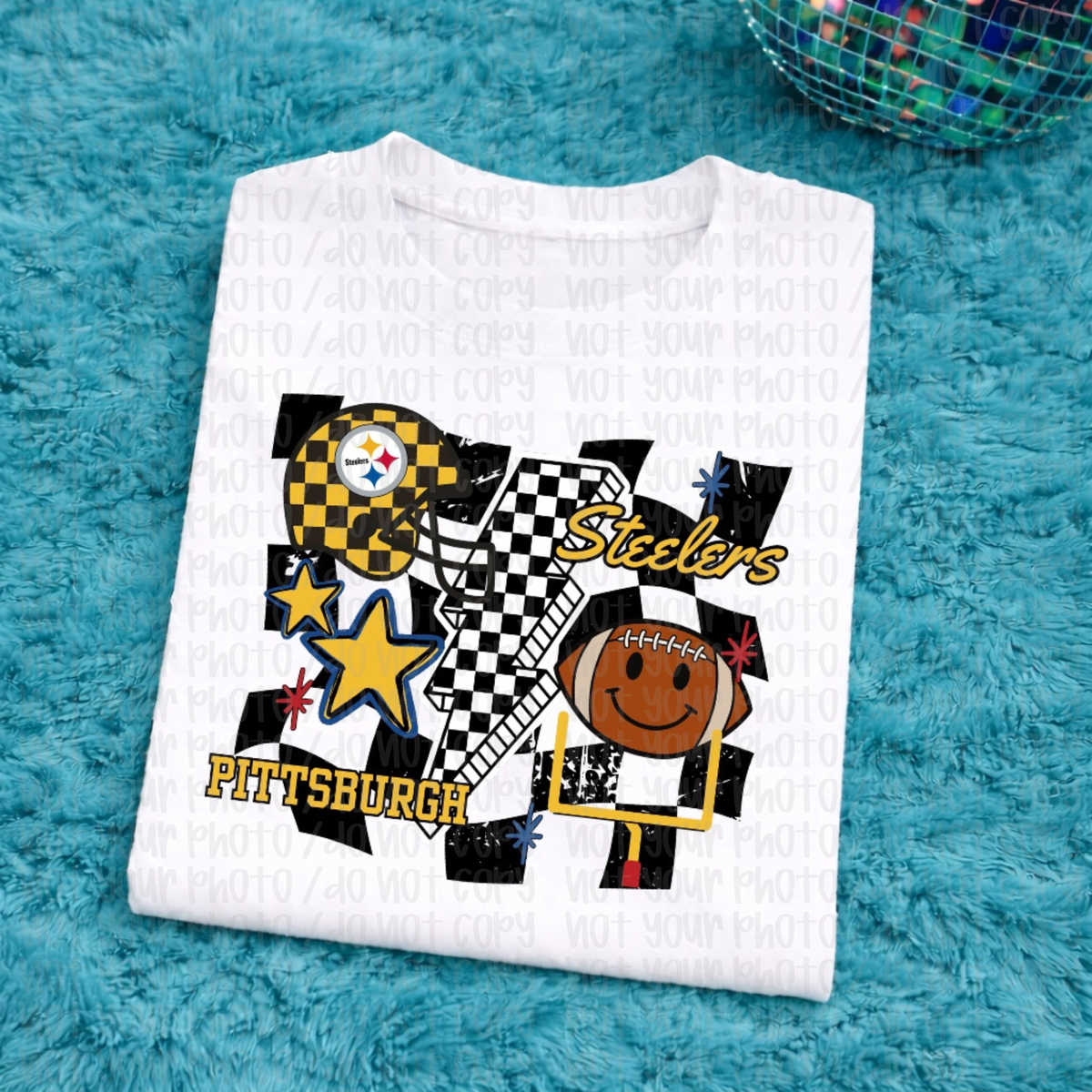 Steelers Checkered Adult Tee