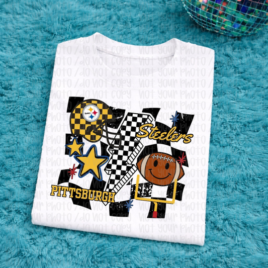Steelers Checkered Adult Tee
