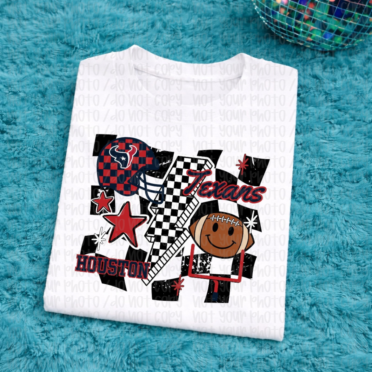 Texans Checkered Child Tee