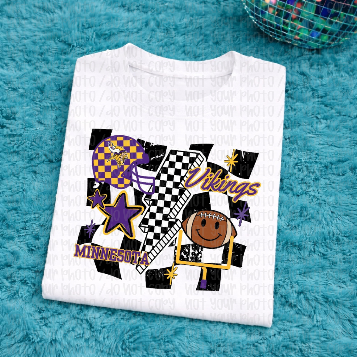 Vikings Checkered Adult Tee